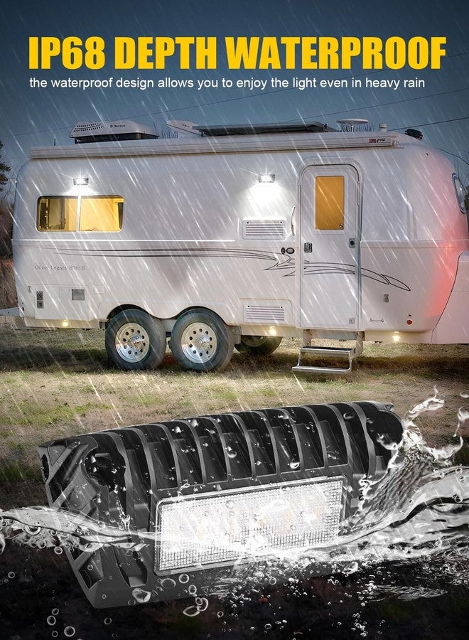 Chelhead RV Exterior Light White Amber Led RV Porch Light 12V RV Lights Exterior Utility Light Compatible with RVs, Trailers, Campers, 5th Wheels, Aluminum Base 1 Pack - Image 4